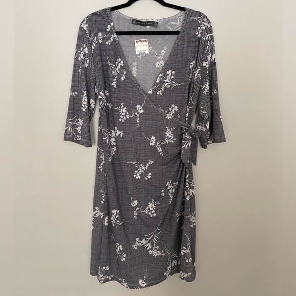 Robe Cocktail Alton Gray Sans Manches - Motif Jacquard Marine/gris - Taille 6 - Neuve